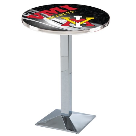 Holland Bar Stool Co 36" Chrome Virginia Military Institute Pub Table, 36" dia. Top L217C3636VAMilI-D2